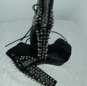 Black spike boots